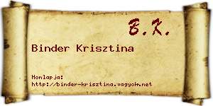 Binder Krisztina névjegykártya