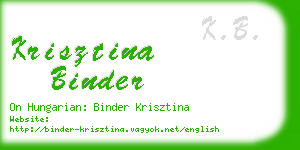 krisztina binder business card